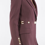 Giacca Merlot in crêpe leggero con dettagli gioiello GI17556E2 EA4 ELISABETTA FRANCHI 