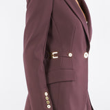 Giacca Merlot in crêpe leggero con dettagli gioiello GI17556E2 EA4 ELISABETTA FRANCHI 