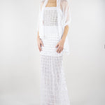 Abito Bianco con ricamo in pietre e paillettes 721516 1 PERLAROSSA 