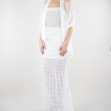 Abito Bianco con ricamo in pietre e paillettes 721516 1 PERLAROSSA 