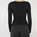 Maglia Nero in jersey con dettaglio gioiello MD02962E2 110 ELISABETTA FRANCHI 
