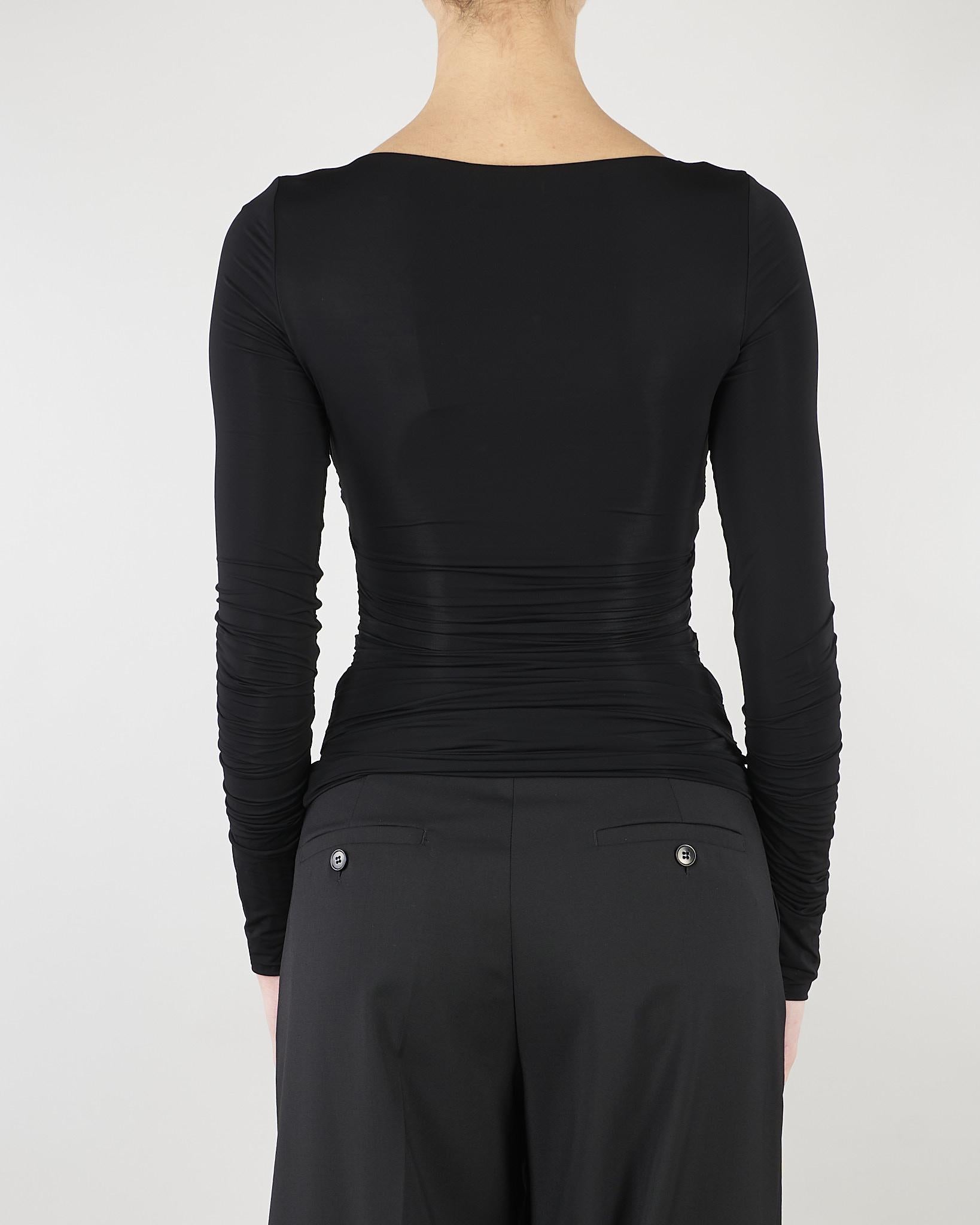 Maglia Nero in jersey con dettaglio gioiello MD02962E2 110 ELISABETTA FRANCHI 