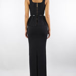 Abito Nero Red Carpet in maglia con baschina AM69S56E2 110 ELISABETTA FRANCHI 