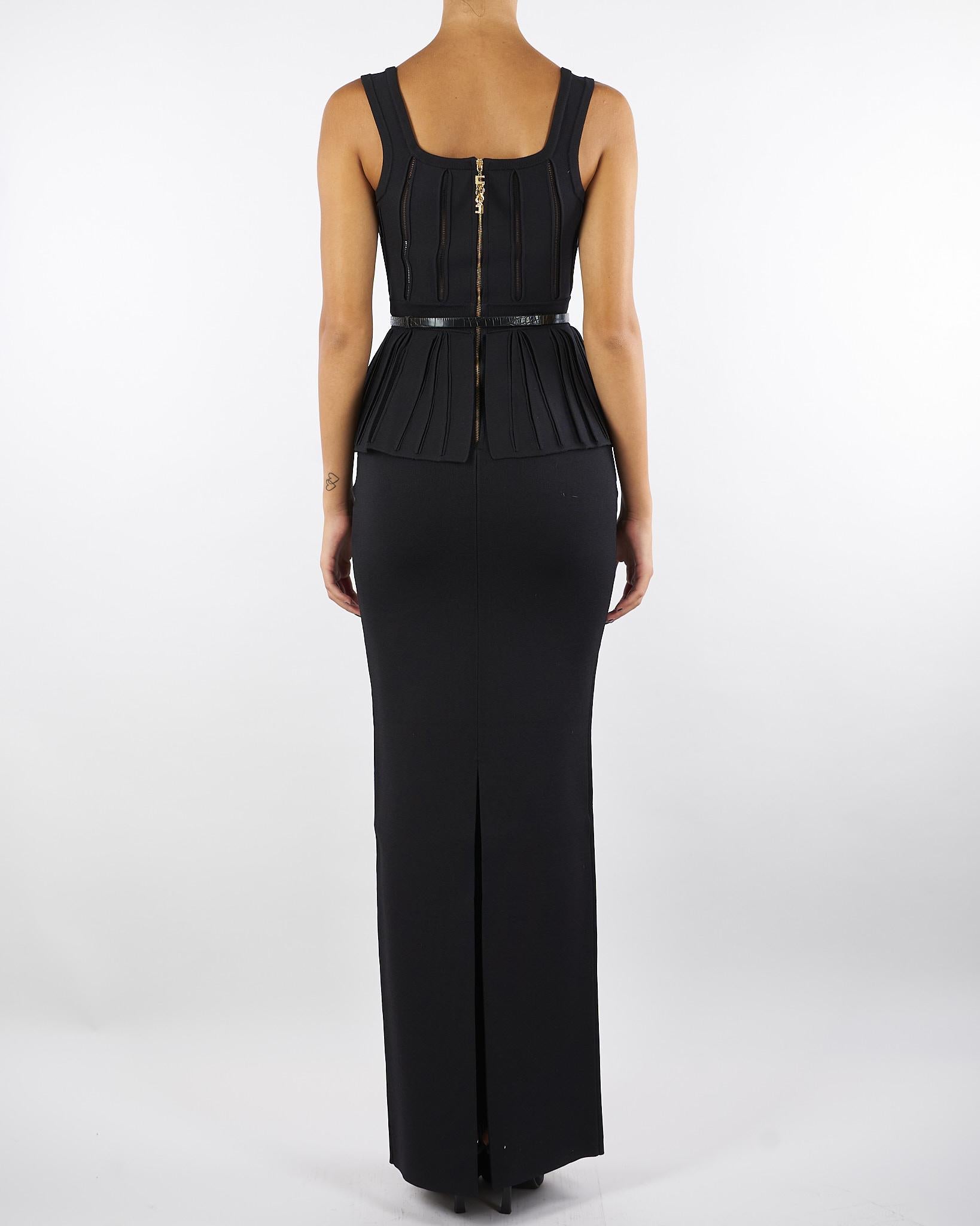 Abito Nero Red Carpet in maglia con baschina AM69S56E2 110 ELISABETTA FRANCHI 