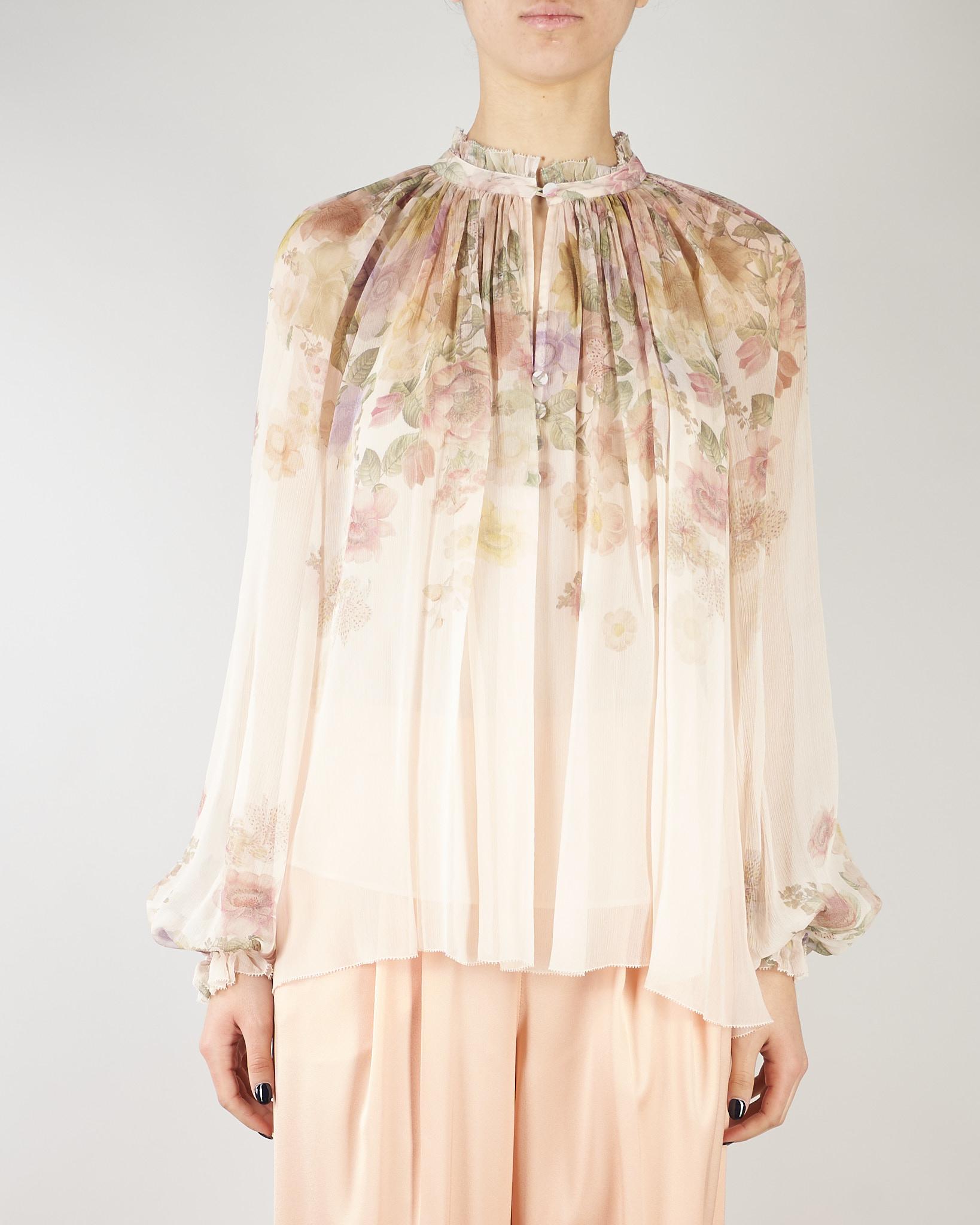 Blusa Rosa in creponne a fiori TT2562 13588 TWIN SET 