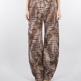 Jeans Cacao in drill con stampa alligatore PJ31D61E2 644 ELISABETTA FRANCHI 