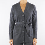 Cardigan Antracite in blend di lana GRAMMO 5 PENNY BLACK 