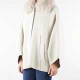 Mantella Mastice in pura lana merinos con inserti in vera pelliccia P2512VO 28 GIOVI 