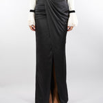 Gonna Nero in raso con dettaglio gioiello GO14657E2 110 ELISABETTA FRANCHI 