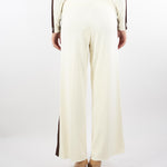 Pantaloni Milk-Coffee in viscosa con bande lucide KP69S56E2 EG2 ELISABETTA FRANCHI 