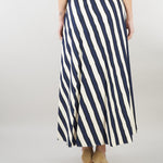 Gonna a pieghe Blu-Panna in popeline stampato WKDUOMO 6 MAX MARA WEEKEND 