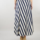 Gonna a pieghe Blu-Panna in popeline stampato WKDUOMO 6 MAX MARA WEEKEND 