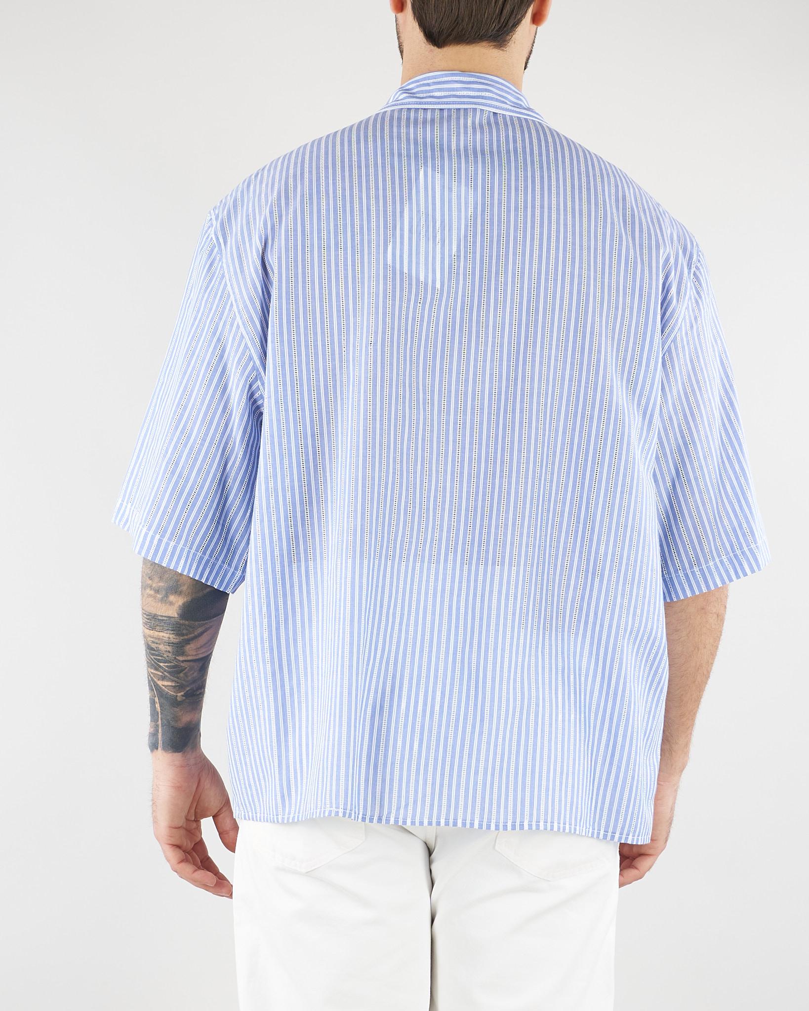 Camicia Blu-Bianco a righe in cotone CAU3DICI013 31 3DICI 