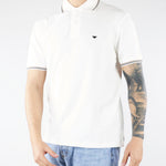 Polo Bianco in piquet con logo EM004607AF23090 U0003 EMPORIO ARMANI 
