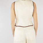 Gilet Panna ricamato in lino MLLAEROVIA 3 MARELLA 