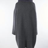 Mantella Antracite in pura lana merinos con inserti in vera pelliccia P2515VO 90 GIOVI 