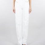 Jeans dritto Avorio in bull di cotone con accessori gold PJ25D61E2 360 ELISABETTA FRANCHI 