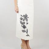Gonna Bianco a matita con ricamo PBPTUONO 1 PENNY BLACK 