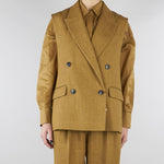 Gilet Senape in batavia di lino MSTAIA 29 MAX MARA STUDIO 