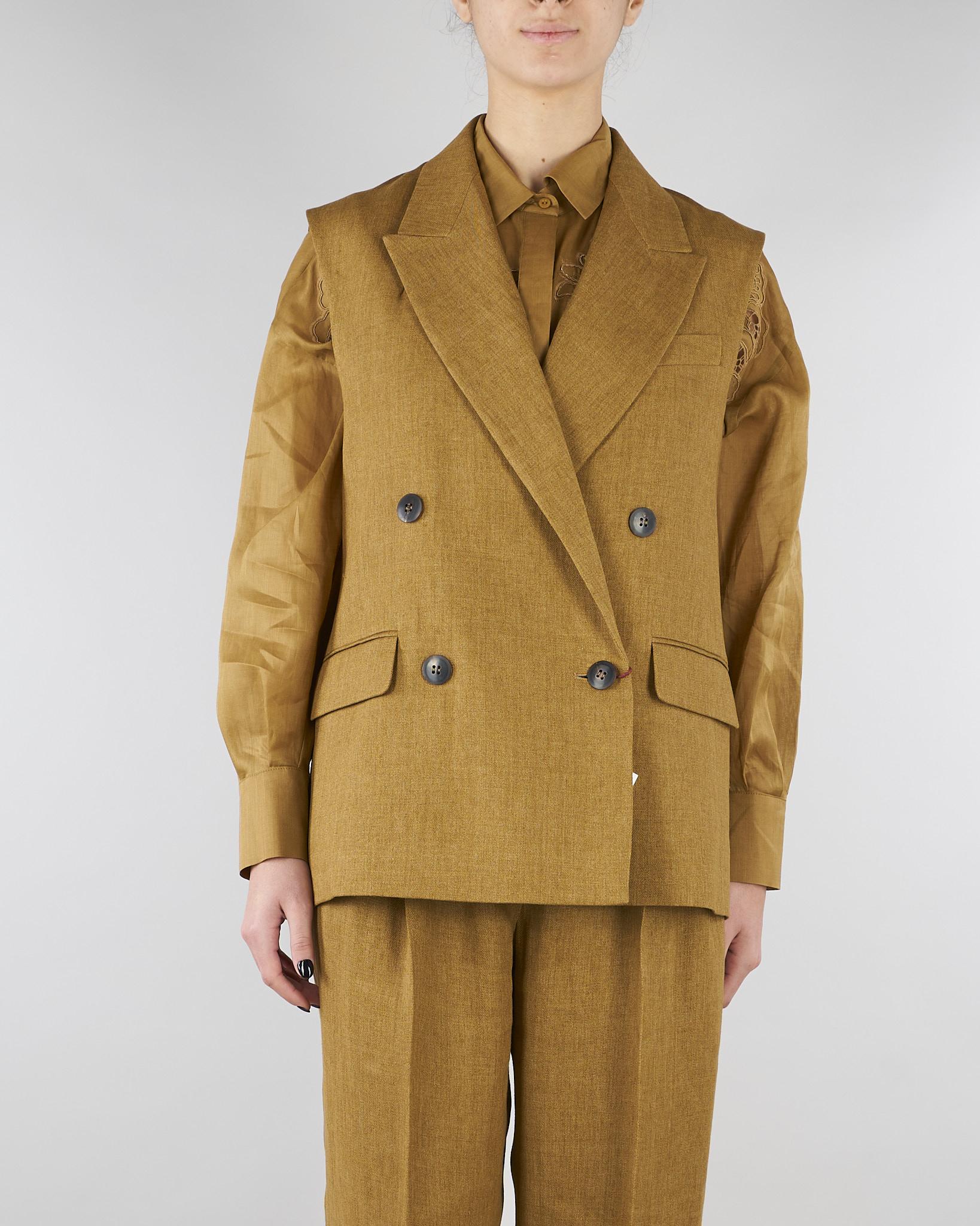 Gilet Senape in batavia di lino MSTAIA 29 MAX MARA STUDIO 