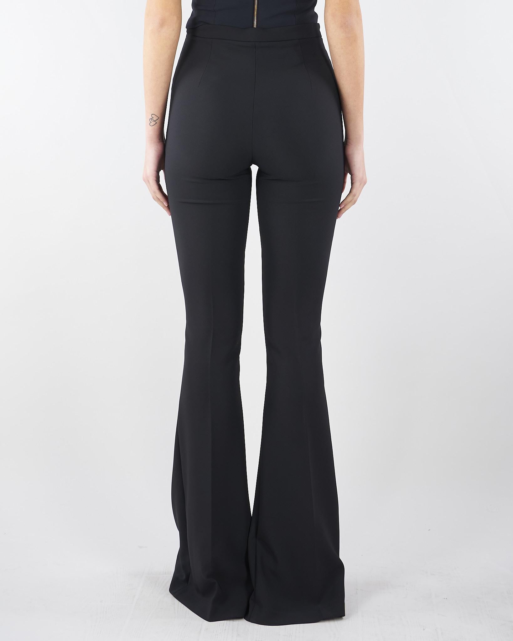 Pantaloni Nero-Burro in crêpe leggero con cut-out e spacchi PA15961E2 685 ELISABETTA FRANCHI 