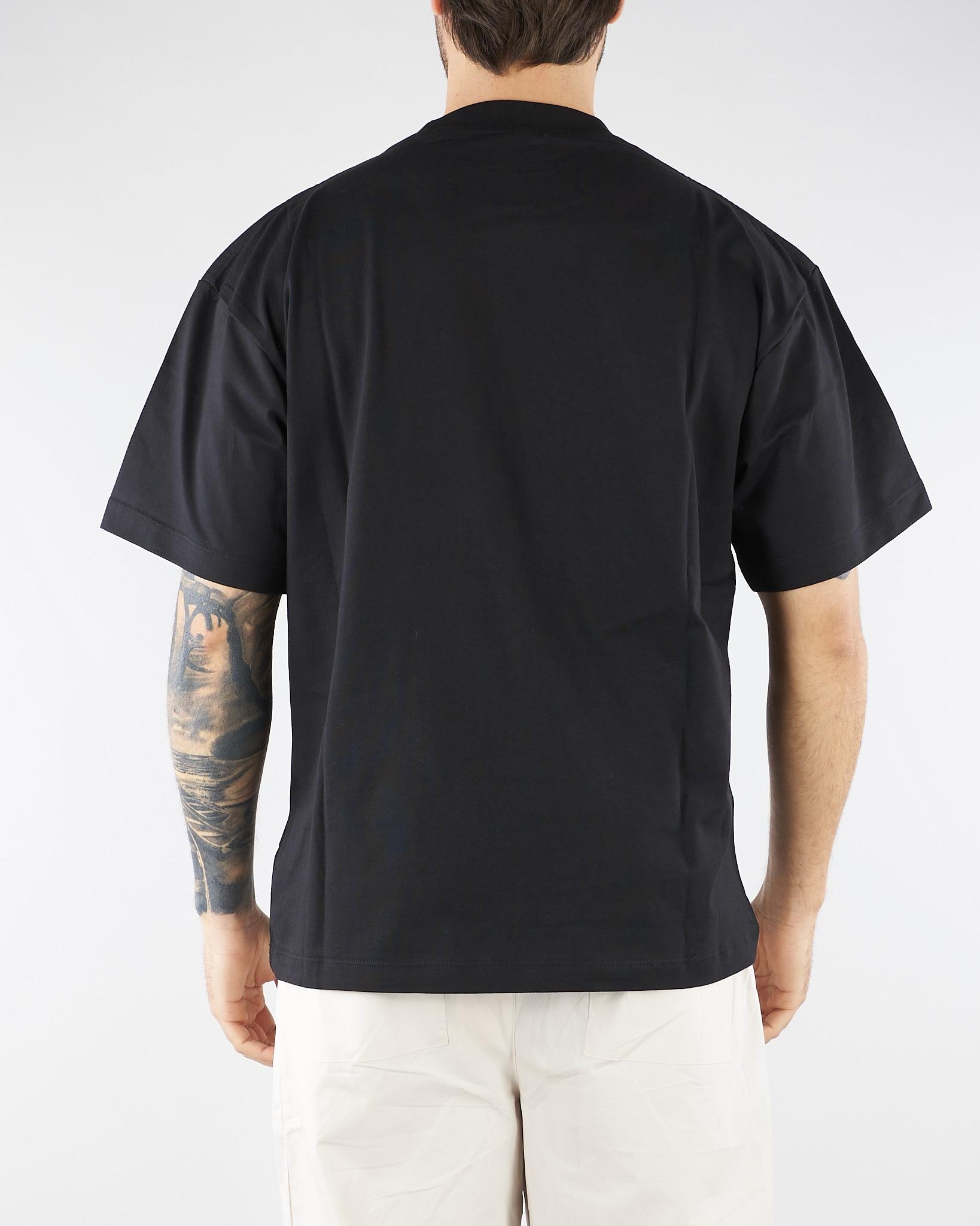 T-shirt Nero con stampa Relaxed fit S6PKUATH159 110 A PAPER KID 