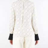 Camicia Milk-Nero in georgette con stampa bi-color CA10456E2 EF1 ELISABETTA FRANCHI 