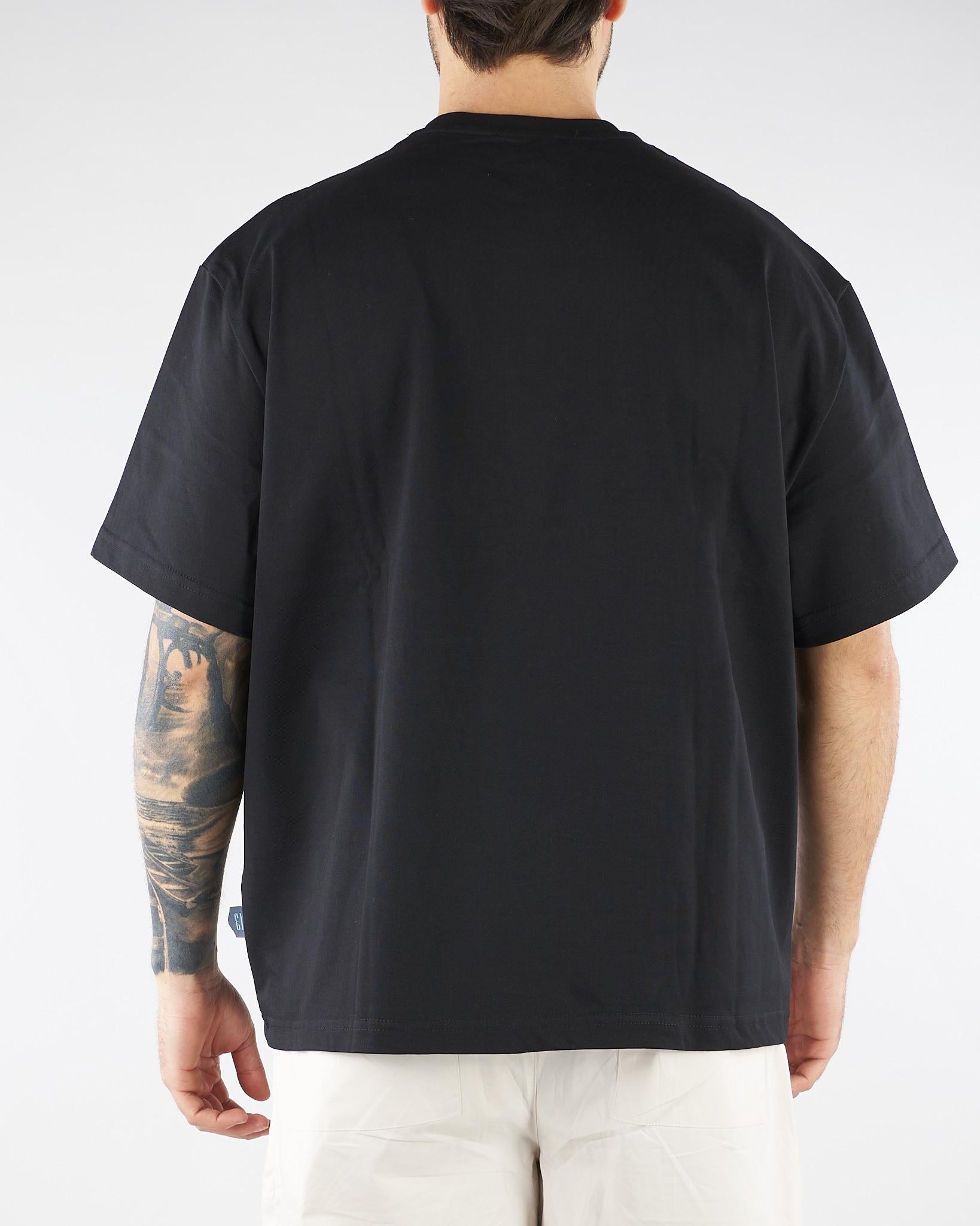T-shirt Boxy fit Nero in cotone MAU3DICI026TMC 99 3DICI 