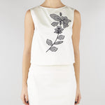 Top Bianco in cotone con ricamo PBPPATTO 1 PENNY BLACK 
