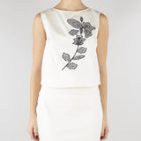 Top Bianco in cotone con ricamo PBPPATTO 1 PENNY BLACK 