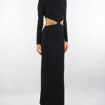 Abito Nero Red Carpet in maglia con snake gioiello AM24S56E2 110 ELISABETTA FRANCHI 