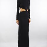 Abito Nero Red Carpet in maglia con snake gioiello AM24S56E2 110 ELISABETTA FRANCHI 