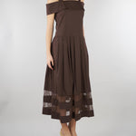 Abito midi Marrone in cotone e pizzo RA6154T544A 90913 BLUGIRL 