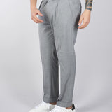 Pantalone Chino Grigio con elastico in vita e pences