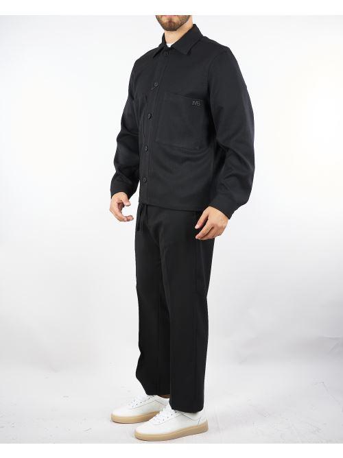 Pantalone Nero wide leg con elastico in vita PA3506 9 I'M BRIAN 