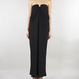Abito lungo Nero con drappeggi SS260400 99 ELEH 