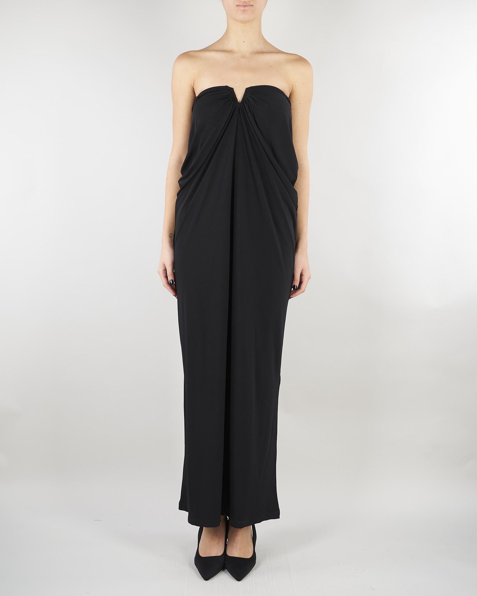 Abito lungo Nero con drappeggi SS260400 99 ELEH 