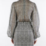 Body Nero con stampa pitone e colletto CB00657E2 110 ELISABETTA FRANCHI 