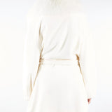 Cappotto Bianco con inserti in vera pelliccia CD1219VO 2 YES LONDON 