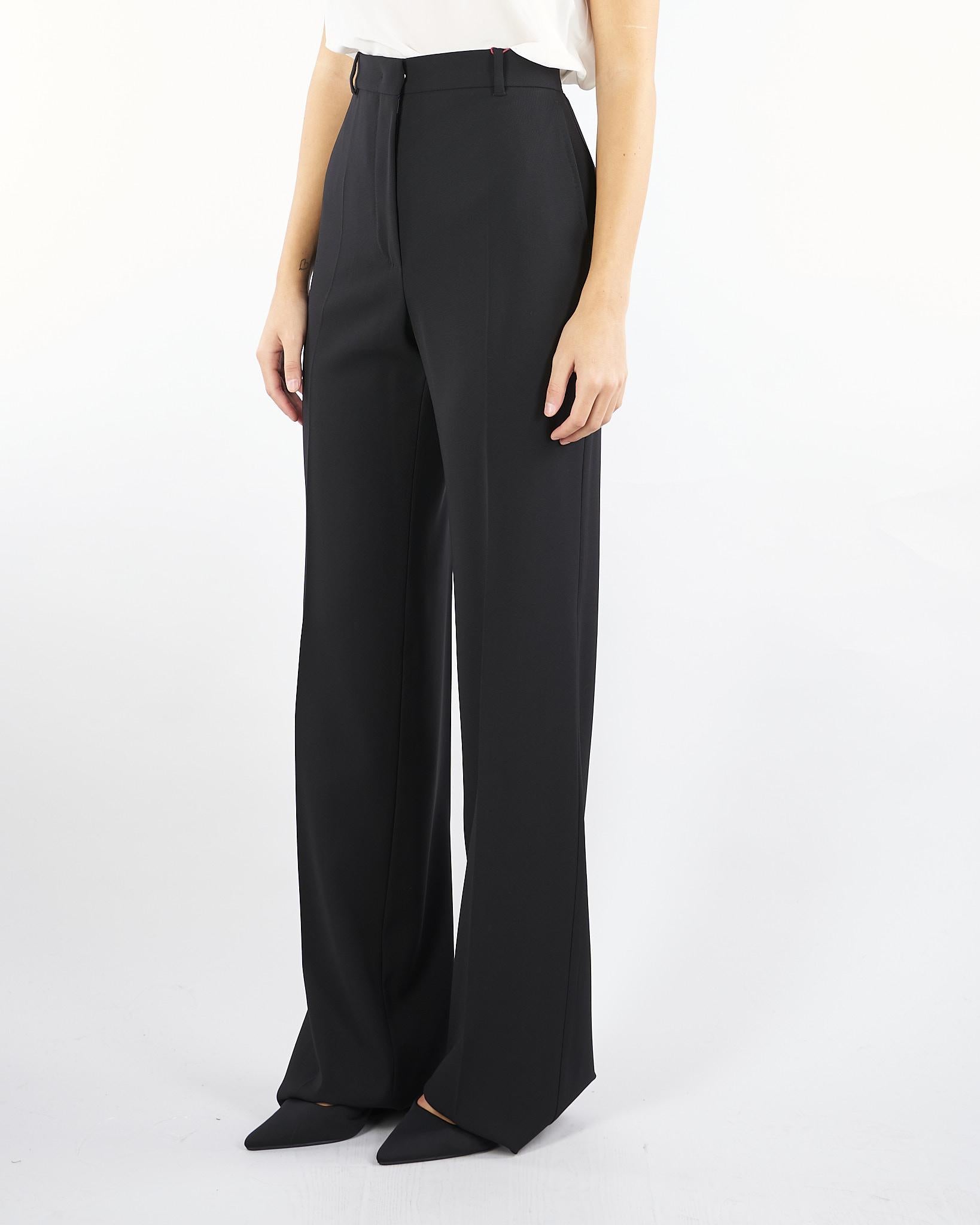 Pantalone Nero in crêpe di lana VERBENA 5 MAX MARA STUDIO 