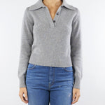 Maglia polo Grigio in pura lana e cashmere con bottoni gioiello V54507 95 VANISE' 