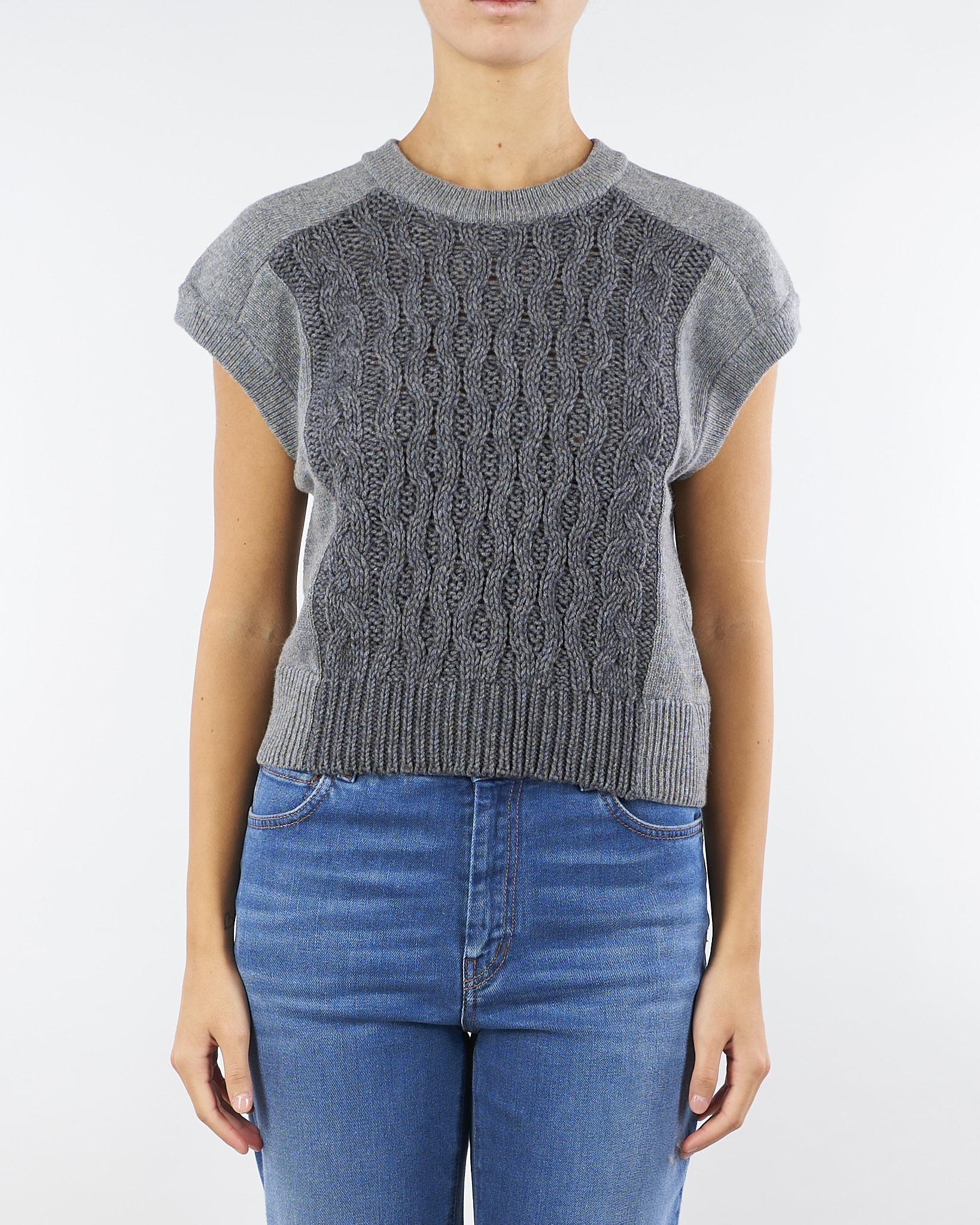 Gilet Grigio in maglia Mikol MIKOL 742 NENETTE 