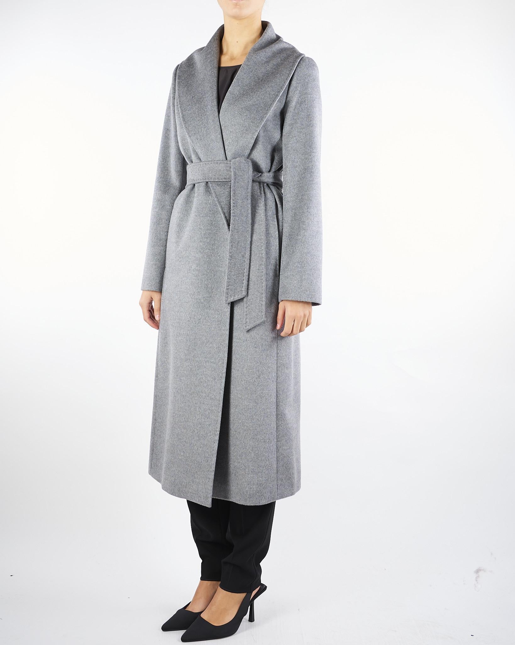 Cappotto Grigio in drap di pura lana LORIANA 11 MAX MARA STUDIO 