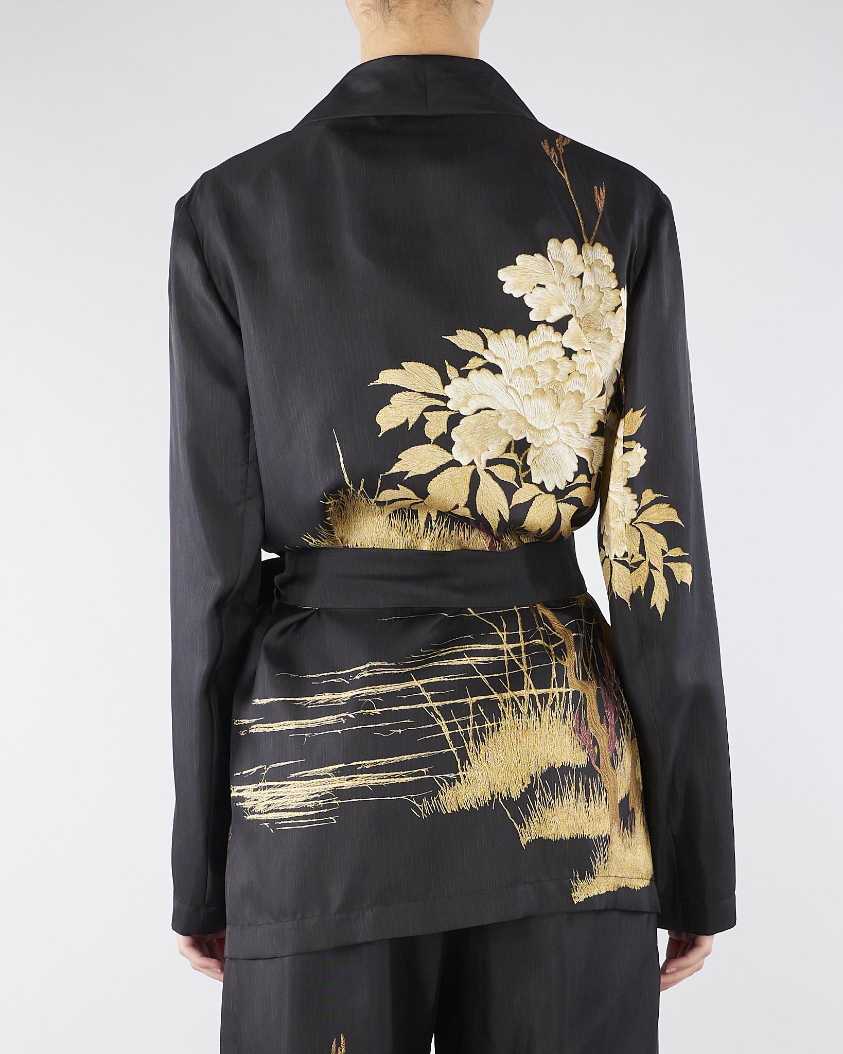 Giacca Nero in seta stampata MSETUNICA 3 MAX MARA STUDIO 