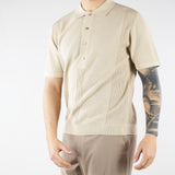 Polo jacquard Beige in maglia lavorata A027F300 1420 PAOLO PECORA 
