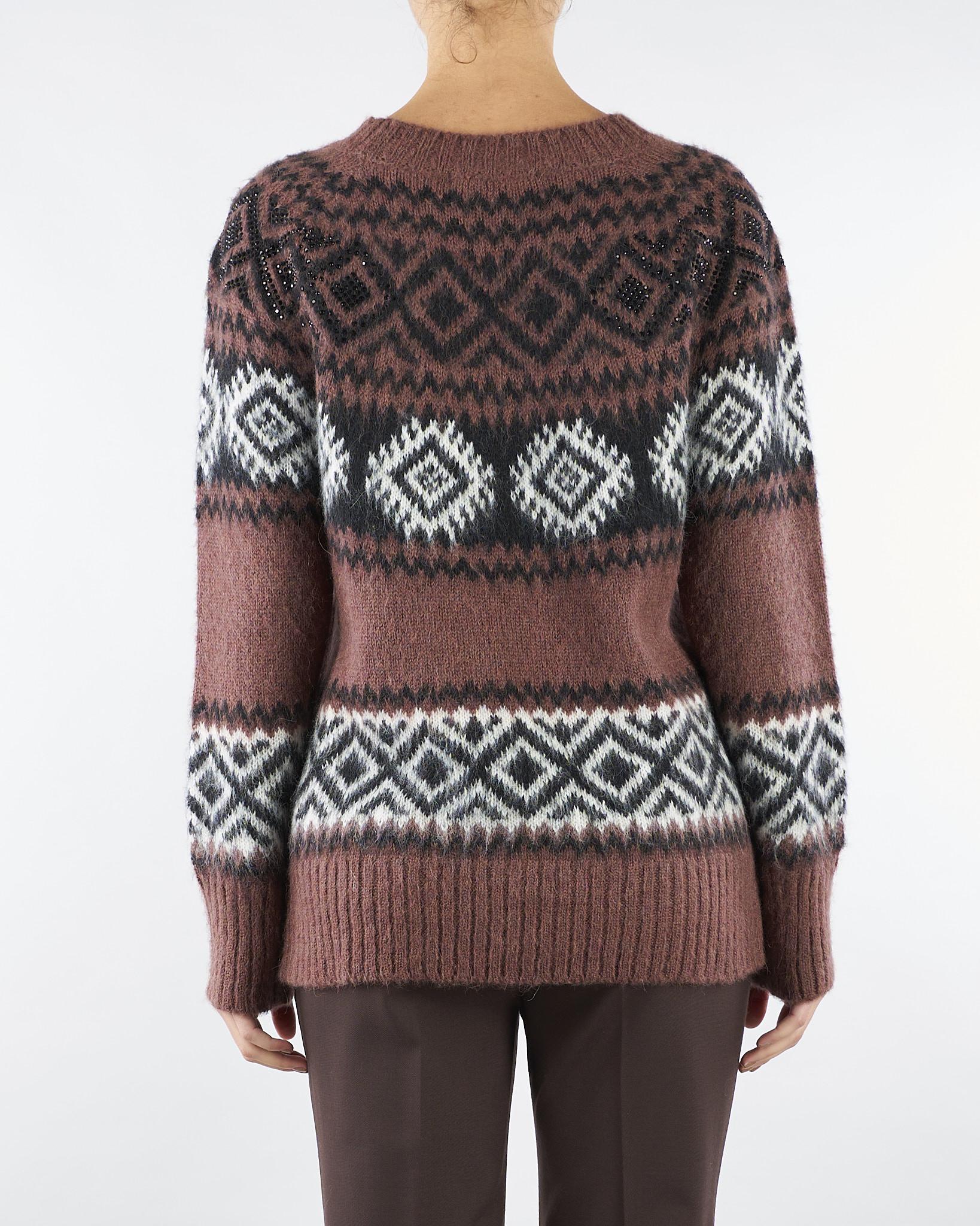 Maglia jacquard Marrone D47EM035EA1 MFA70 ERMANNO BY ERMANNO SCERVINO 