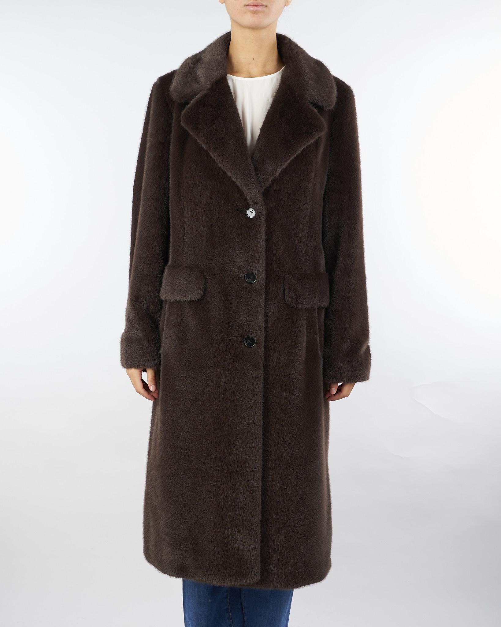 Cappotto Moro in ecopelliccia A9105684 39 CLIPS 