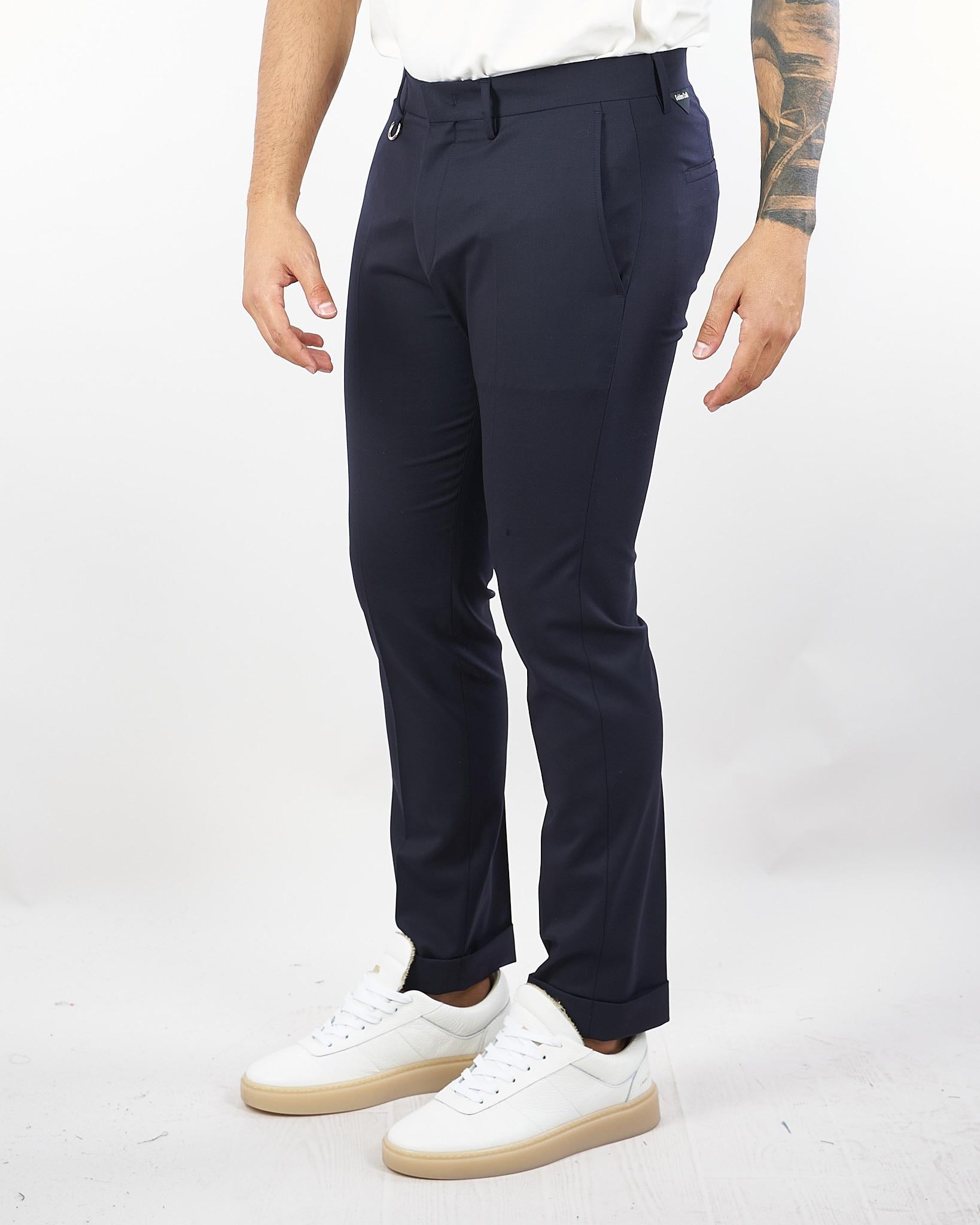 Pantalone Roxy Blu in fresco lana GC1PFW25266842 E044 GOLDEN CRAFT 