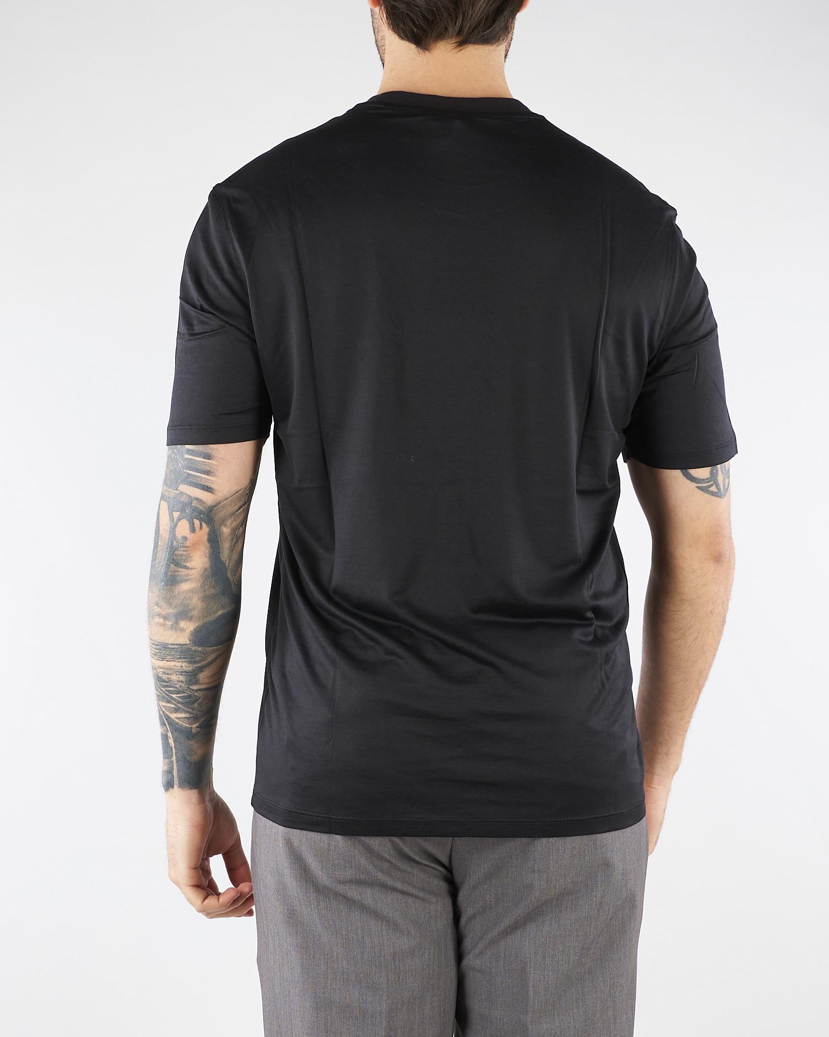 T-shirt Nero in jersey lyocell con logo EM004592AF13747 UC001 EMPORIO ARMANI 