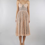 Abito Nude-Nero in pizzo floreale AB97162E2 EM3 ELISABETTA FRANCHI 